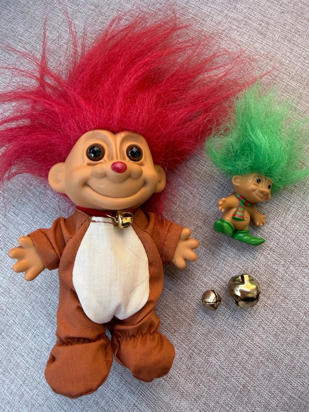 Russ Christmas Troll Doll Reindeer Costume Red Hair Holiday Bundle
